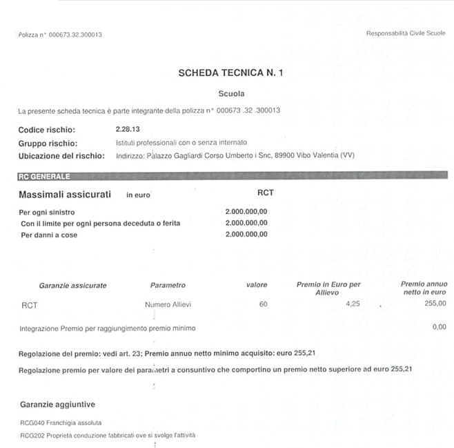 Polizza Assicurativa 3 - Tirocini Esterni